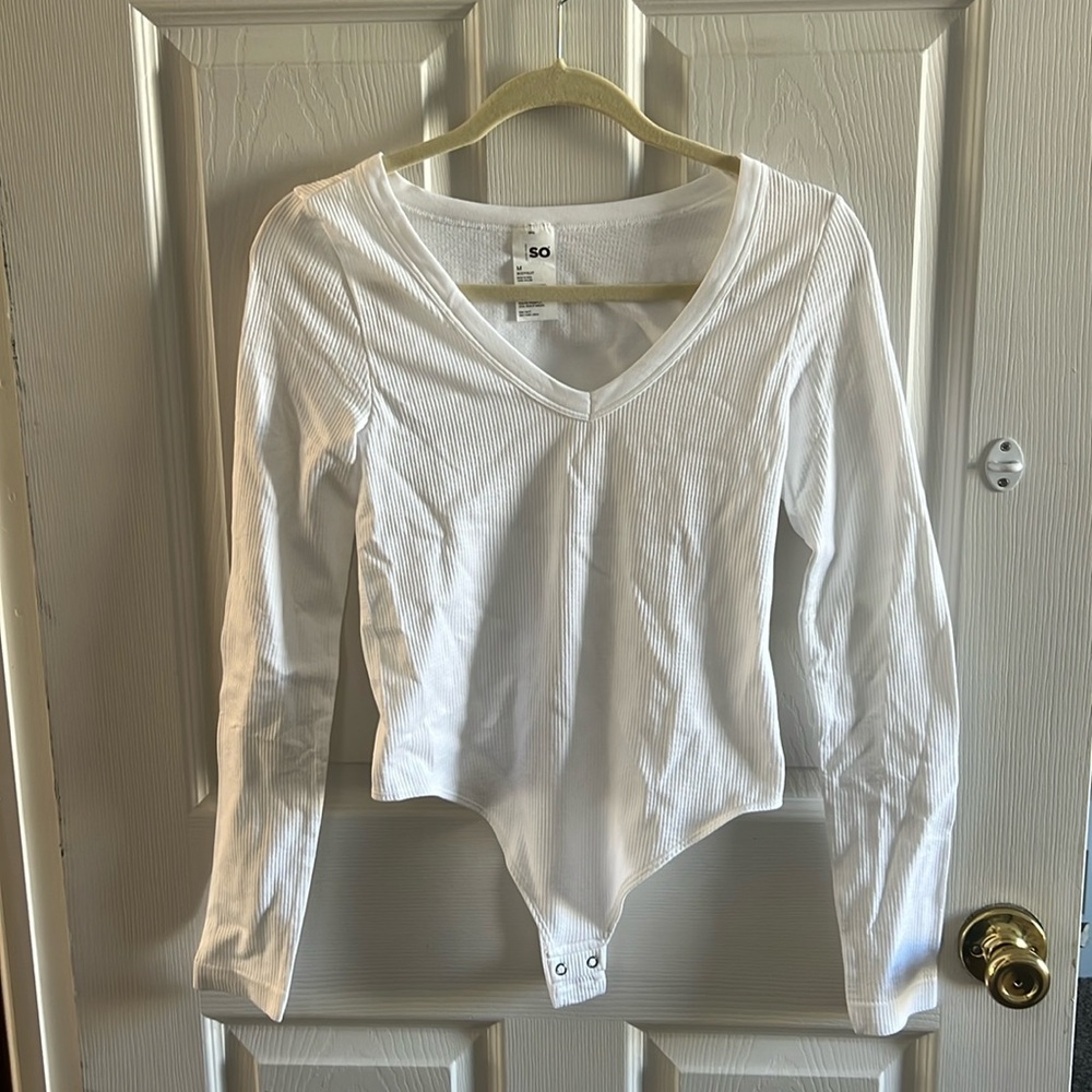 White Long Sleeve Bodysuit